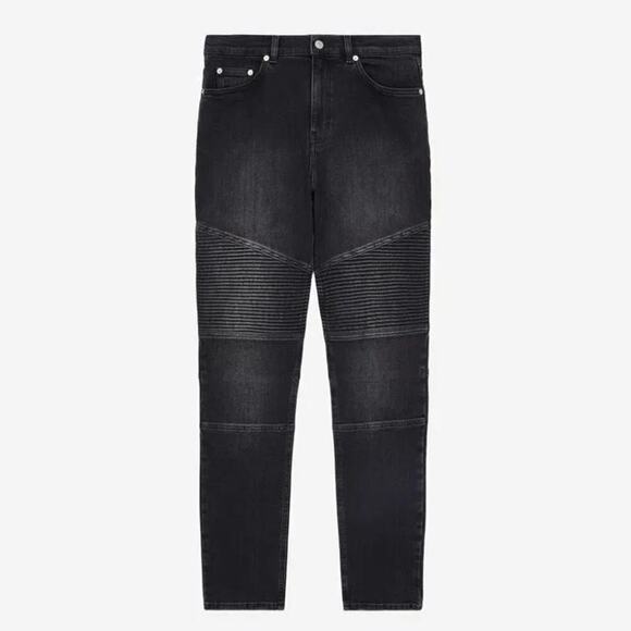 The Kooples Moto Jeans Slim Fit 90s Denim Dark Wash Black NWT Mens FR30